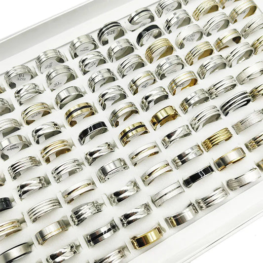 خواتم بانك فضية مطلية للجنسين